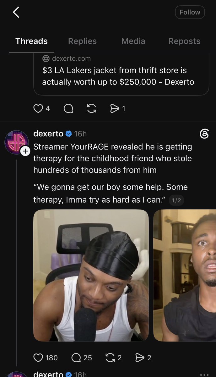 IcyChris_12's tweet photo. @DexertoMike @YourRAGEz The post is still up on the Threads page https://t.co/m2oC60dyow