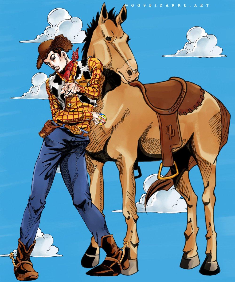 Ggsbizarre_art's tweet photo. Woody Pride &amp; Bullseye Join the Steel Ball Run Race 🔥
#steelballrun #toystory https://t.co/wGvhzxLtfw