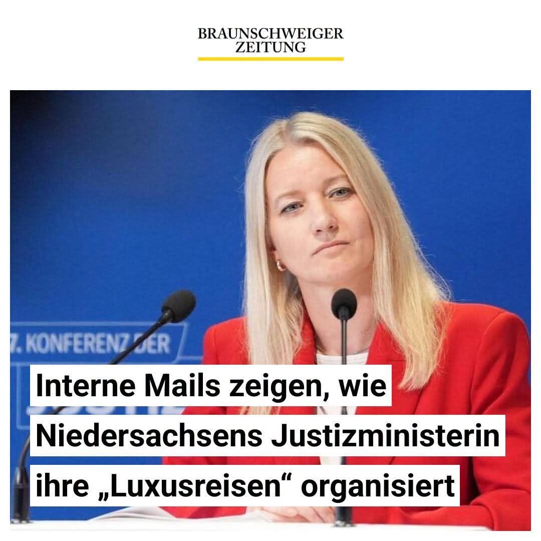 daniel_gugger's tweet photo. 888 DER NÄCHSTE KNALLER AUS NIEDERSACHSEN

​Nach Deniz Kurku, dem ehemaligen Besitzer des Fluchtautos von Fatih G., dem Sechsfachmörder, macht nun auch diese Dame negativ von sich reden: 

Dr. Kathrin Wahlmann, NS-Justizministerin, fährt mal eben für 42.000 € nach Singapur in den Urlaub oder für 22.000 € nach Paris und verbindet so das Angenehme mit dem Nützlichen.

Ich dachte, hier in Schleswig-Holstein ist es schon schwer erträglich mit Daniela, der verzickten Küsten-Maoistin, aber was Olaf Lies von der SPD, zusammen mit seinem grünen Gruselkabinett so alles verzapft, das geht ja auch auf keine Kuhhaut.

FEHLT NICHT MEHR VIEL: DEUTSCHLAND IST BALD GENAUSO KORRUPT WIE DIE UKRAINE.