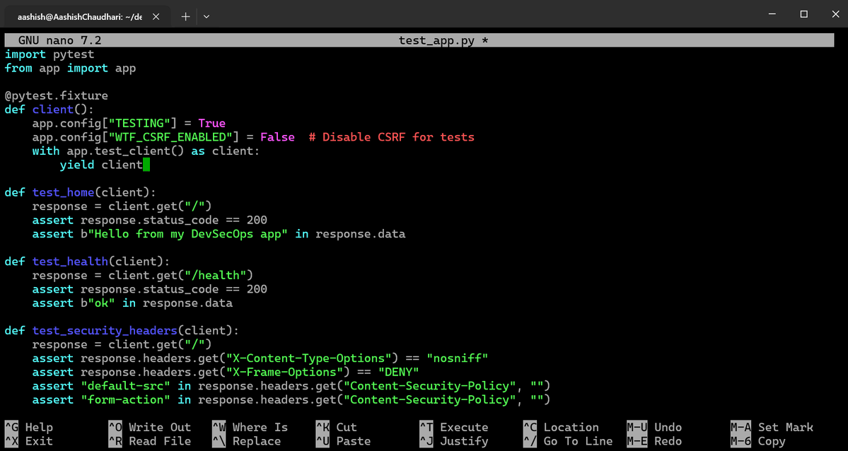 aashishhq's tweet photo. #LSPPDay34 — Added CSRF protection to every form today using Flask-WTF! Tested that a raw POST without the token gets rejected with 400. One more layer of the OWASP Top 10 addressed 
@lftechnology #60DaysOfLearning2026 #LearningWithLeapfrog https://t.co/f3ZnMY49kK