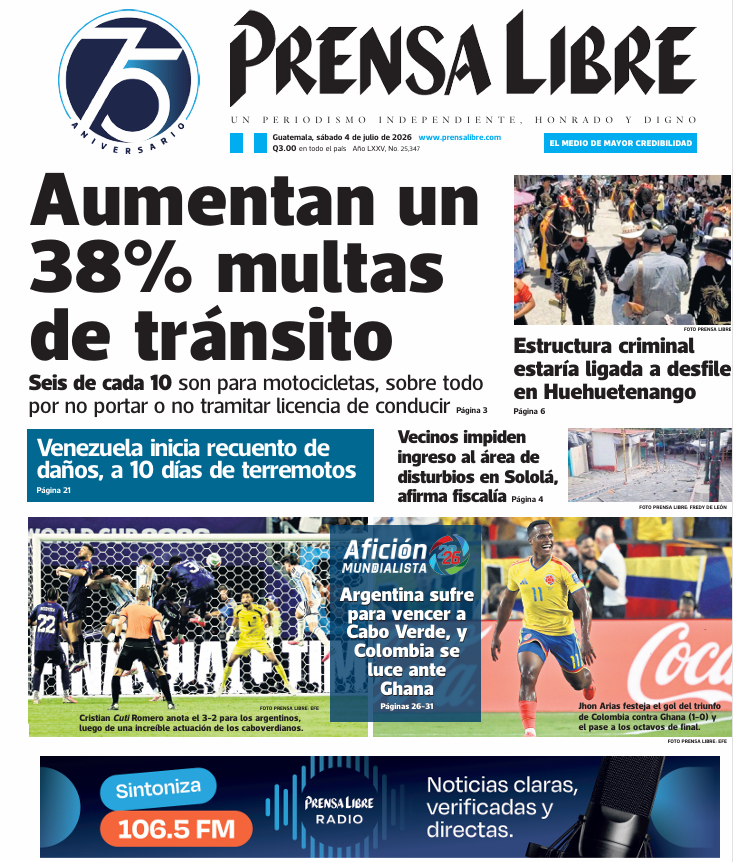 prensa_libre's tweet photo. #PortadaPL š° | Le compartimos algunas noticias que encontrarĆ” en nuestra edición de este sĆ”bado 04 de julio.
AdquiĆ©rala aquĆ: https://t.co/pXHBAkdhgB https://t.co/YZLZec7ck5