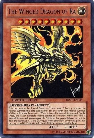 BurkeIncorp's tweet photo. @MBTYuGiOh All due respect to the late, grate Kazuki Takahashi but the Winged Dragon of Ra Promo looks goofy with its super small head. Also it’s holding a rock for some reason? https://t.co/eGBBxFiRBh