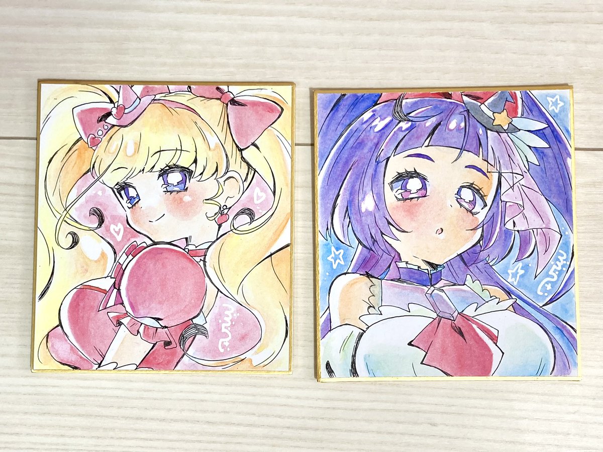 ミニ色紙はとりあえずこの2枚あります 一枚1000円です！