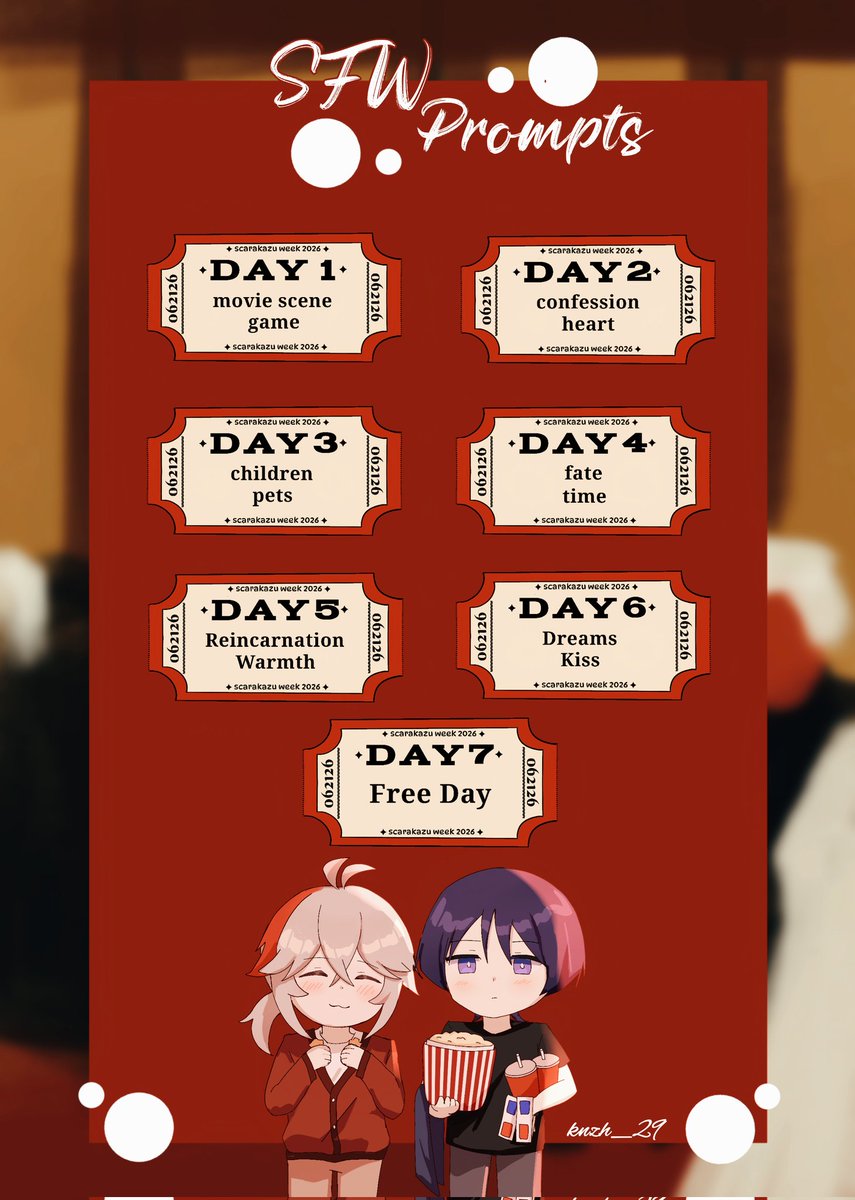 sckzlove's tweet photo. Hello everyone! 

Here are the updated dates for ScaraKazu Week 2026!
(Aug. 2nd - Aug. 8th)

Please use the tags #scarakazuweek2026 and #scarakazuweekNSFW2026 so we can view your posts and rt them here!

We can't wait to see everyone's entries! https://t.co/QJ9dZswbZf