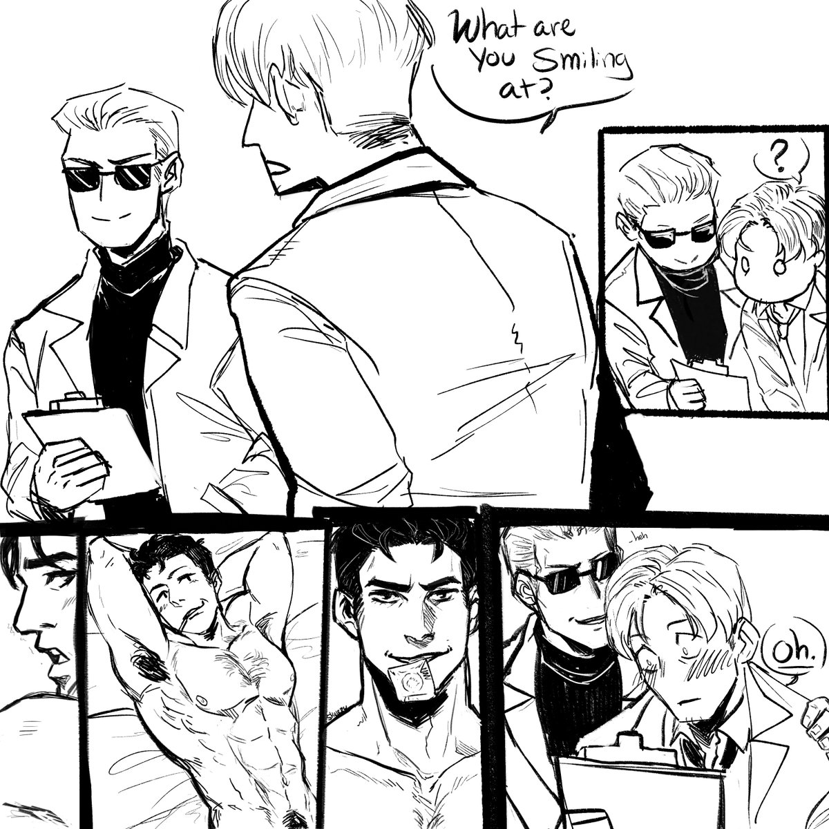 skelesass's tweet photo. the S.T.A.R.S gig is going pretty well
#ResidentEvil #AlbertWesker #WilliamBirkin #ChrisRedfield #chrisker #sketch https://t.co/SfmrrXL4dU