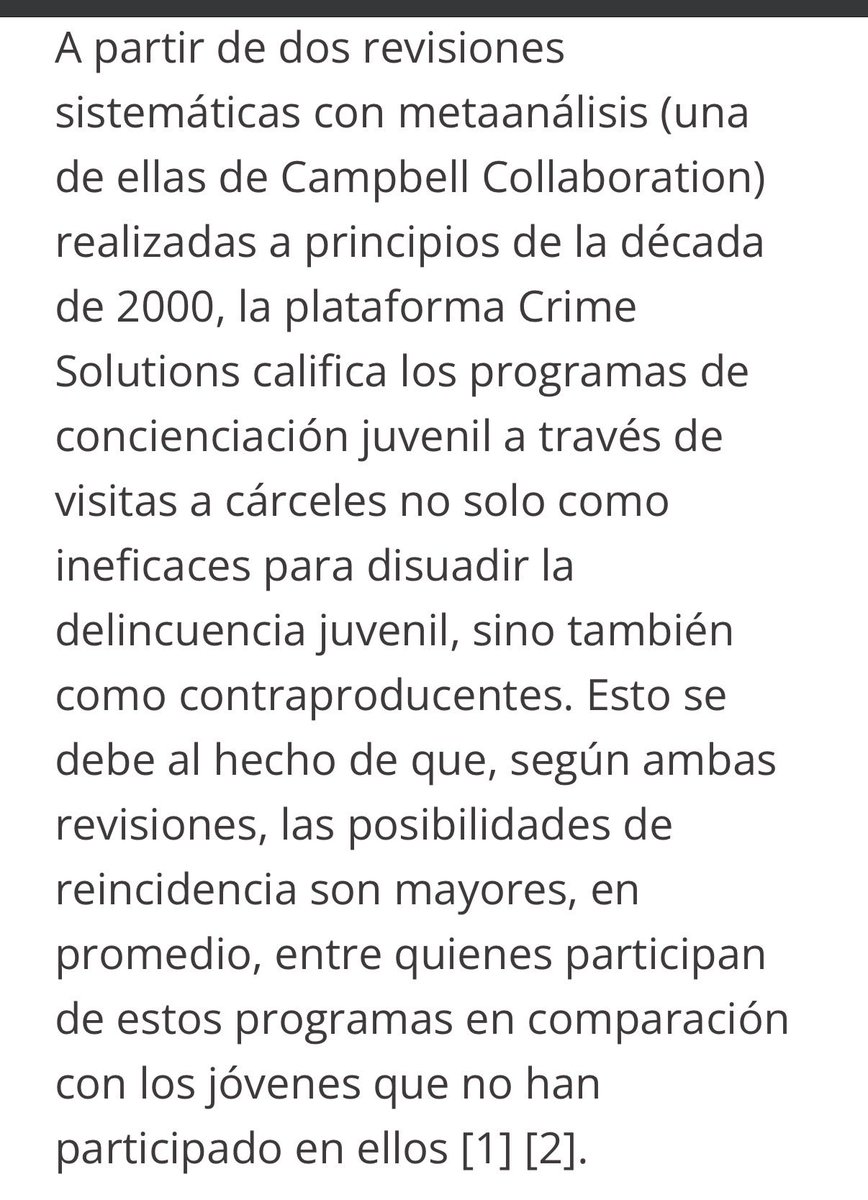AbrilGordienko's tweet photo. Sobre la idea de llevar jóvenes en riesgo social a las cárceles para que tomen conciencia …
Lo mejor es revisar evidencia antes de implementar cualquier política 👇🏻
Programas de Concientización Juvenil a través de Visitas a Cárceles https://t.co/cCUzXAxIjL https://t.co/s5vKpgbhN4