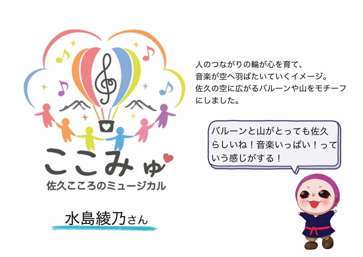 kokomyu_saku's tweet photo. 【ロゴ原画公募・候補作紹介 第３弾✨】
市民ミュージカル「ここみゅ」のロゴ原画候補、ご紹介の第2弾です！
前回の4作品も大好評でしたが、今回も負けず劣らず魅力的な4候補が集まりました👇
なおやマン館長も応募してくれました！ん？25歳ってかいてある！？？笑 https://t.co/E1M3h0yboL