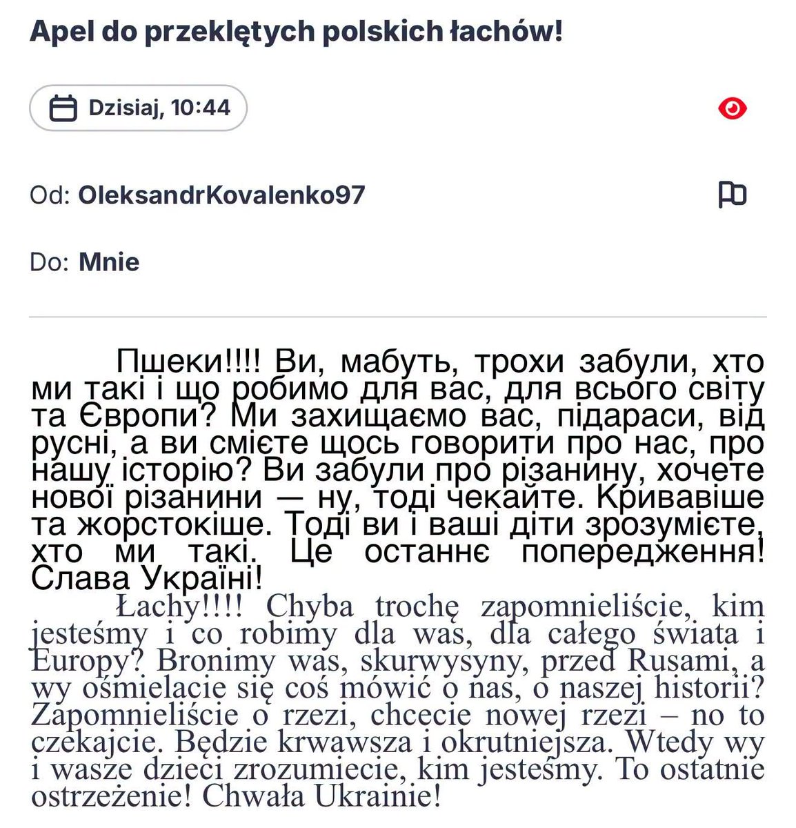 123krycha's tweet photo. @ArturLacki to email od twoich ukraincow https://t.co/unDz0ISw6r