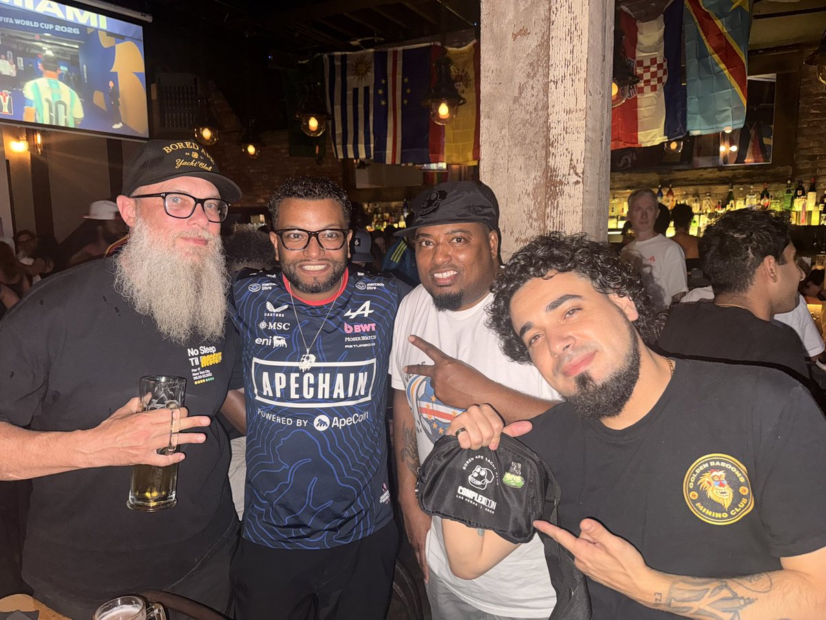 GreenVisorGang's tweet photo. FIFA with the Apes hits different. 🦍⚽️

Screens are cool, but real energy, real people, and real community will always be the alpha.

IRL IS THE ALPHA.

LET’S GOOO COLOMBIA! 🇨🇴🔥

#FIFA #Colombia #ApesTogetherStrong #IRLIsTheAlpha https://t.co/kj9myEXd9H