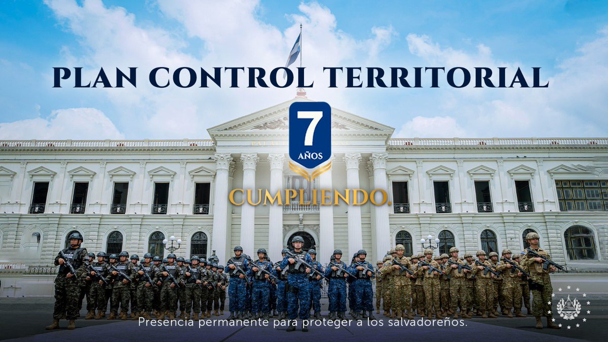 FUERZARMADASV's tweet photo. 7 años de trabajo continuo por la seguridad de El Salvador.
La tranquilidad que hoy vive el país es resultado de una presencia permanente en todo el territorio y del compromiso de fortalecer la protección de las familias salvadoreñas.
Un esfuerzo constante al servicio de la población.