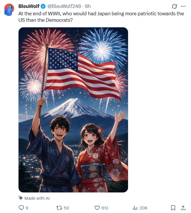 sputnik_jp's tweet photo. 【米国の建国250年、日米の友好を願う投稿相次ぐ】

高市首相とトランプ大統領のツーショットをイメージしたドローン・アートの動画が投稿され、日米の友好を祝うコメントが相次いだ。

ただし、「日本を51番目の州に」というキャプションが付けられた投稿には多くの批判が集まった。