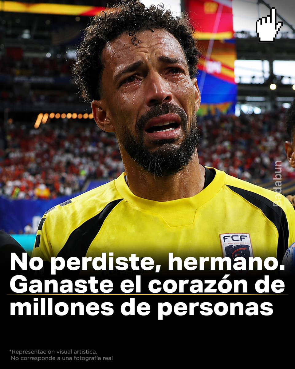 BadabunOficial's tweet photo. 👉👉 No llores de tristeza, hermano. Llora de orgullo.
Porque hoy no perdiste. Hoy le demostraste al mundo que un hombre puede caer de pie cuando lo entrega todo.

Le paraste de todo a Argentina. Atajada tras atajada, hiciste creer a todo un país que lo imposible sí podía pasar.

Y mientras tú defendías tu arco, tu mamá estaba en la grada, sufriendo, llorando y sintiendo cada jugada contigo.

No te vas como derrotado, Vozinha.

Te vas como héroe.