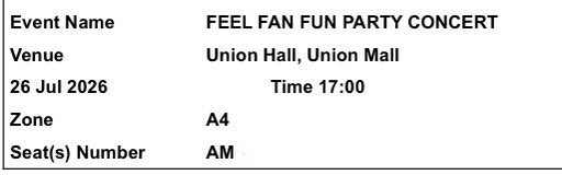 rchrdsnn's tweet photo. WTS | Feel Fan Fun Party Concert 2026
Day 2: 26 July - Zone A4 AM ฿5,000 for a discounted price. Lower than the original price. Full Benefits. 

Reply post to check DM for reservation and details. 
F2F transaction near BTS / MRT. 
No need for deposit. 

#FFFPartyConcert2026 https://t.co/l7Dq5v2EoE