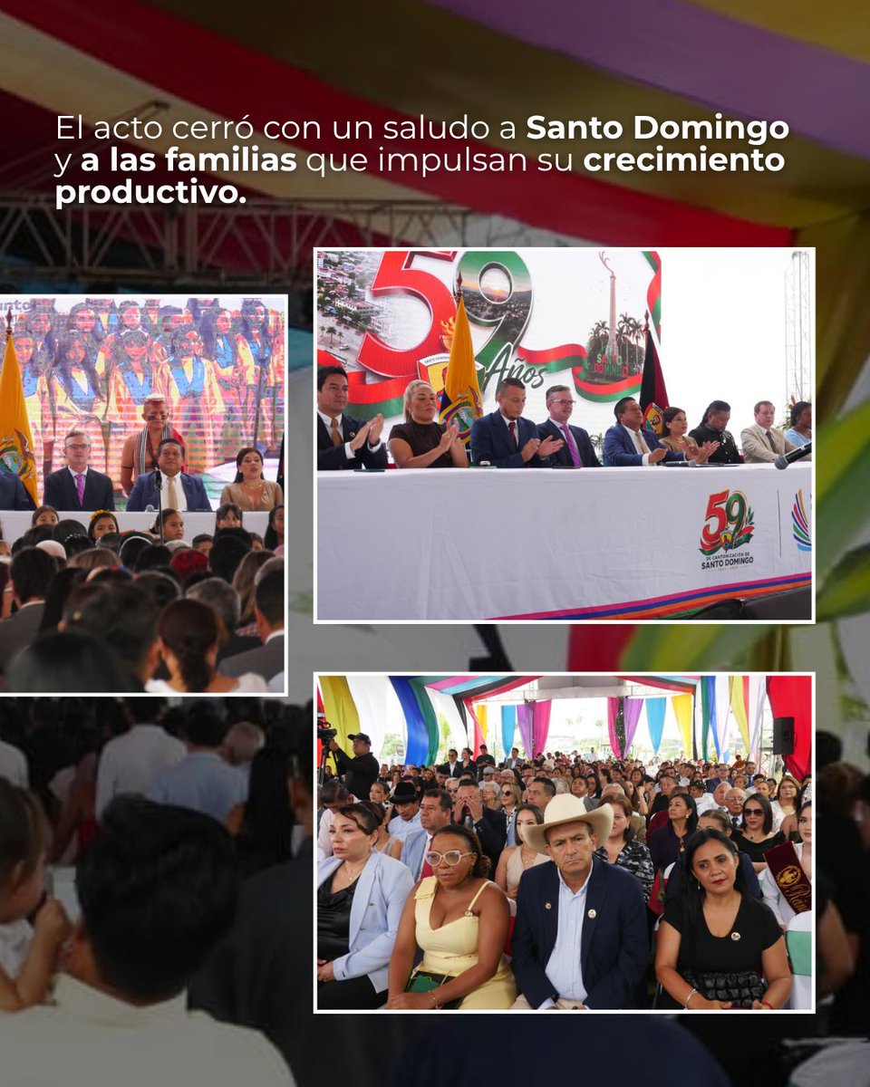 AgriculturaEc's tweet photo. El ministro de Agricultura, Ganadería y Pesca, Juan Carlos Vega, participó como invitado en la Sesión Solemne por el 59.º aniversario de cantonización de Santo Domingo, un espacio de encuentro institucional para conmemorar la historia, identidad y desarrollo de este importante cantón.

Desde el MAGP saludamos a Santo Domingo y reconocemos el aporte de su gente al crecimiento productivo del país.

¡Felices 59 años, Santo Domingo! 🇪🇨

#GobiernoDelEcuador #SantoDomingo #MAGP