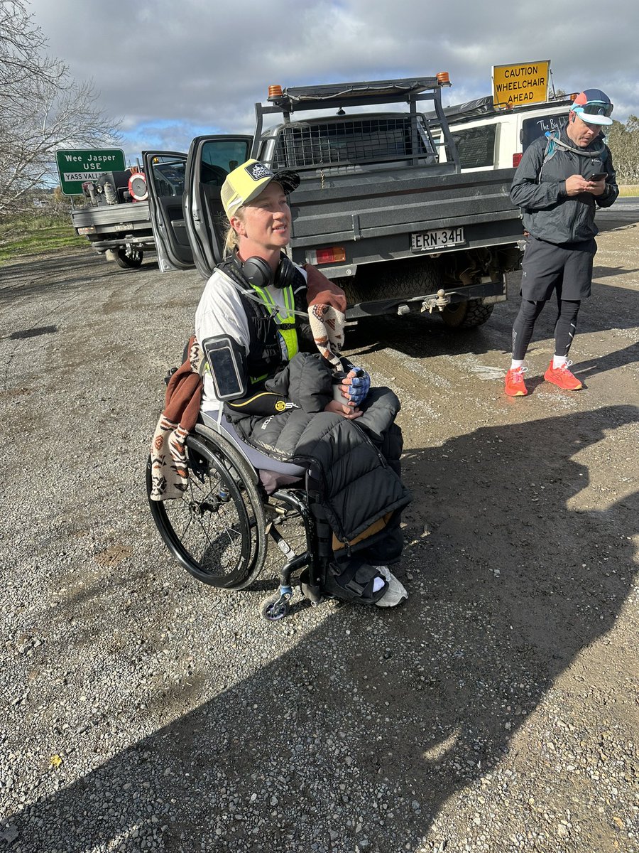 adelesmith001's tweet photo. Sam Longmore is pushing 400km from Corowa to Yass in her everyday wheelchair—50km+ a day, 💪 she finishes today!! 
She's aiming to raise $200,000 for Rural Aid and Riverina Bluebell, supporting rural communities. 💛
Please donate if you can 👉 https://t.co/MNmkQp4N4C https://t.co/Dvhx3cNAW4