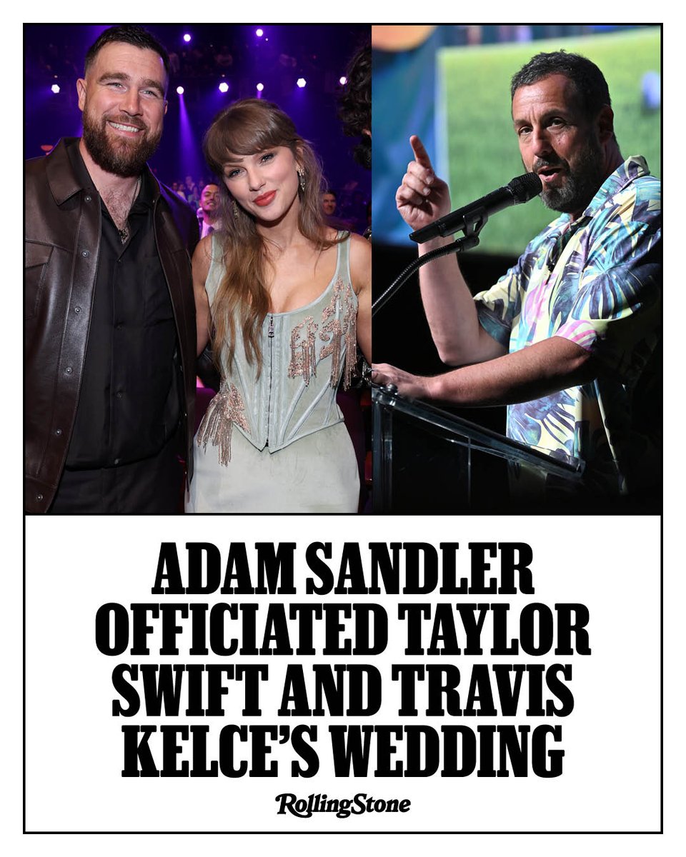 RollingStone's tweet photo. Wedding singer ➡️ Wedding officiant. 

Congrats to Taylor Swift and Travis Kelce on tying the knot. 💍 https://t.co/0dNNQ00aiJ