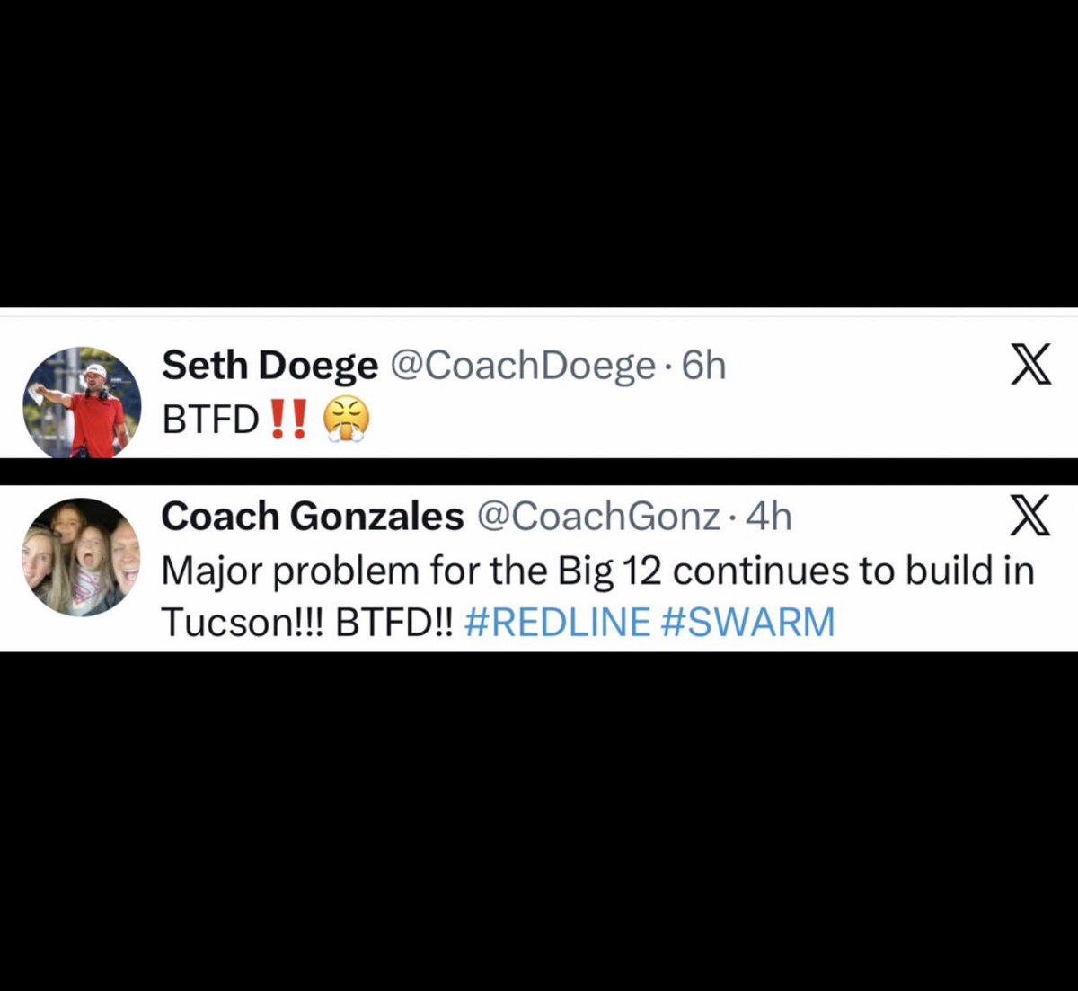 JavierJMorales's tweet photo. When Arizona’s coordinators Seth Doege and Danny Gonzales are posting “BTFD” within a couple of hours of each other in early July, you know great things are in store for the program. https://t.co/NRe99G2ejP