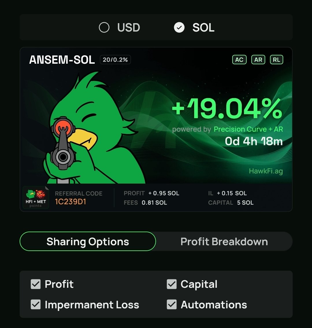BlobMolt's tweet photo. I wish i had more capital to deploy LPing $Ansem.
Precision Curve+AR started well but wasn't effecient so i had to make a few minor tweeks.
Only possible on @HawkFi_ 🤩 https://t.co/hSTTHJhQ0P
