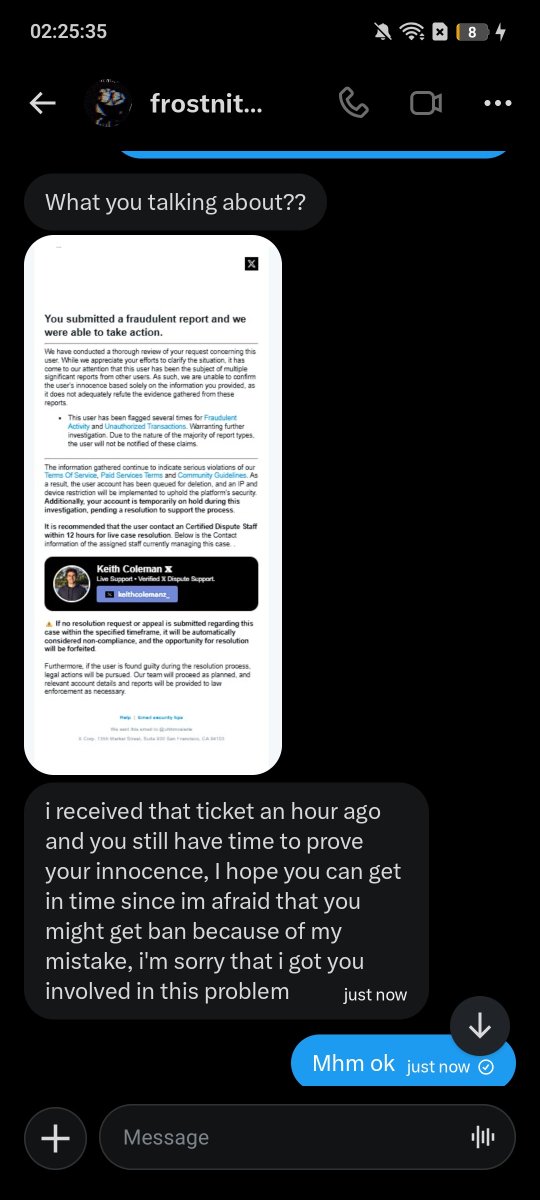 Notmellyapple's tweet photo. Yeah ok apparently these hackers found a new way
Instead of sending a full paragraph their splitting them and trying to act innocent https://t.co/glbkdl23as