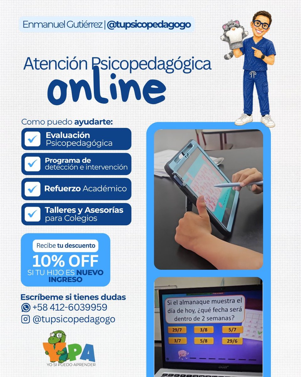 tupsicopedagogo's tweet photo. Para más información puedes escribirme al 04126039959 https://t.co/xN1Esvy9Bm