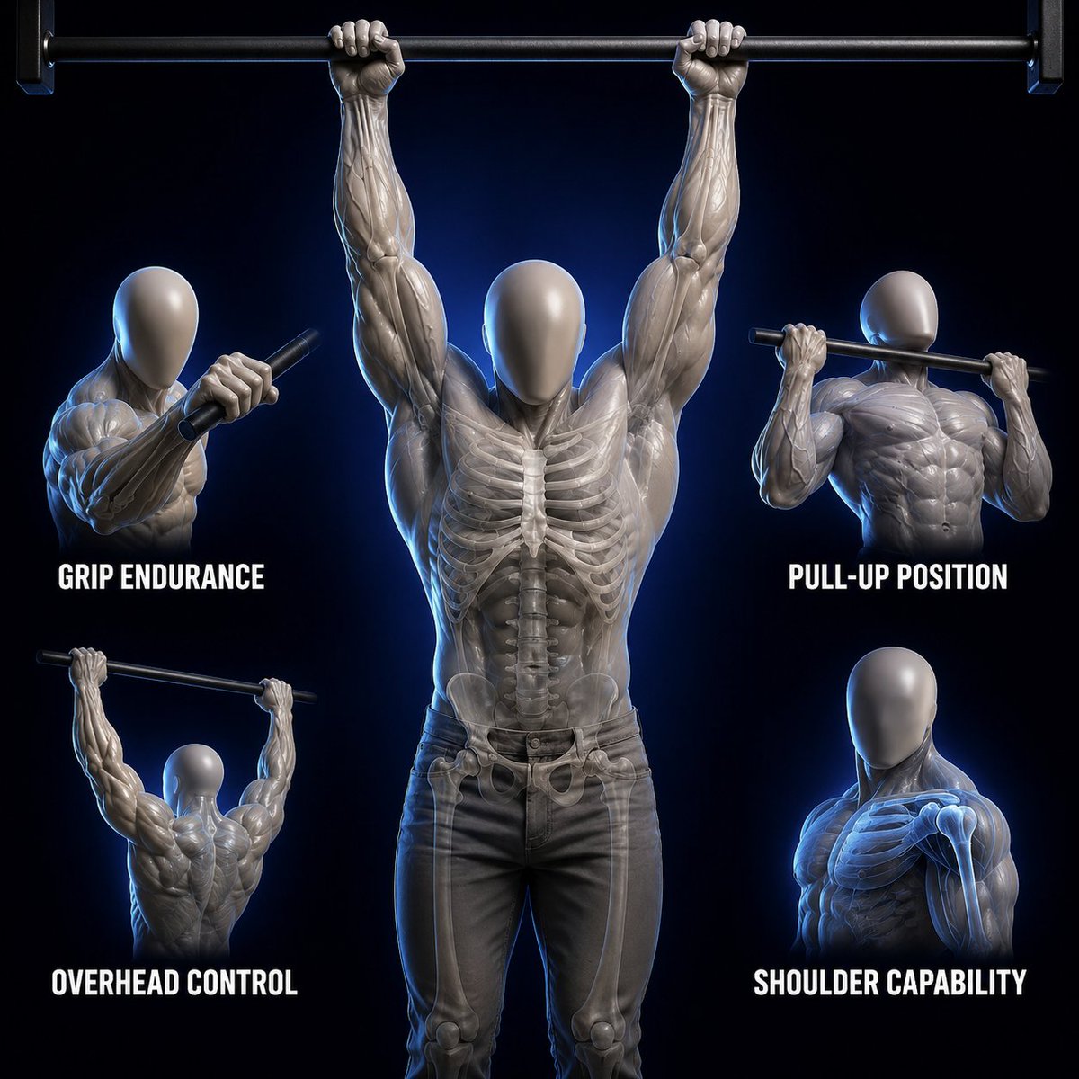 PowerBruteHQ's tweet photo. Dead hangs are one of the simplest upper-body exercises you can do.

They build grip endurance, improve overhead control, strengthen your pull-up position, and make your shoulders more capable.

All you need is a bar and consistency. https://t.co/u9PaGZ8BYi