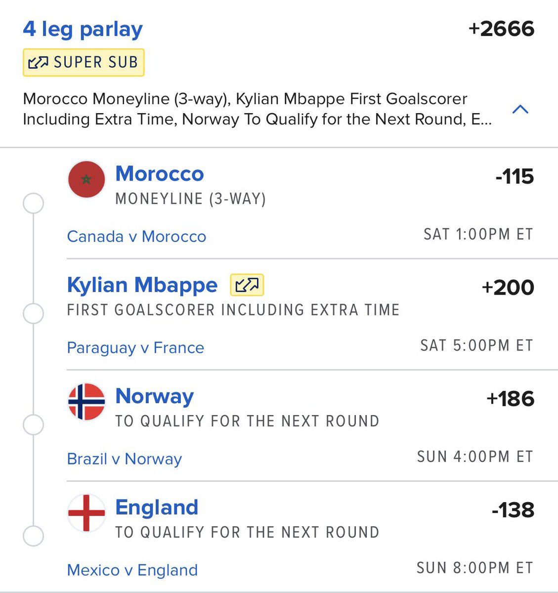 OutofLineBets's tweet photo. World Cup for $20,000 🎆 https://t.co/IyKMJytQ7M