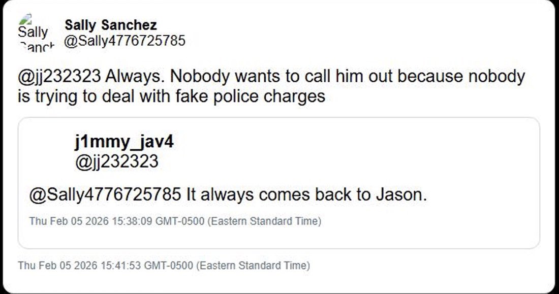 TheKristyFiles's tweet photo. Kristy Cetrone Shnayder agreeing that “it always comes back to Jason,” saying:

“Always. Nobody wants to call Jason out because nobody is trying to deal with fake police charges”

They’re BFFs now!

Normal! 😹😹 https://t.co/6INt2EonKM