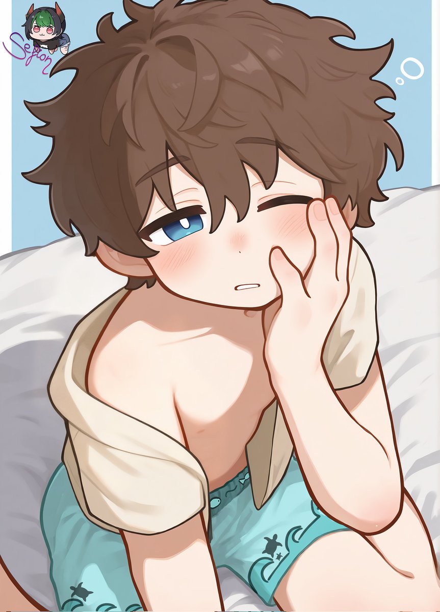 kris_ellevt's tweet photo. I feel like every day recently, I have woken up like this when I see myself in the mirror.

I hope you all can get some rest as well when possible (* ´ ▽ ` *)

Art by @.Sefionnn ^^ wonderful vtuber and artist~ https://t.co/GMSVqcyPcd