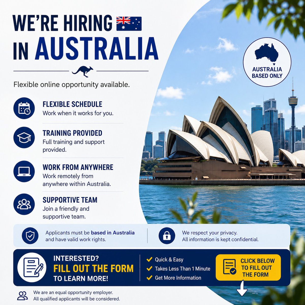 voztheref's tweet photo. If you're currently based in Australia and looking for a flexible remote opportunity, applications are now open.

Training and support are provided throughout the process.

Applicants must have valid Australian work rights.

DM "Interested" To Lean Mroe https://t.co/pNnmj2I1NM