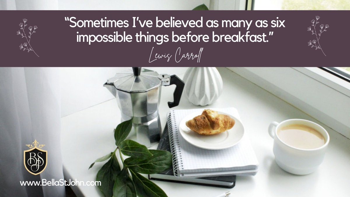 MsBellaStJohn's tweet photo. “Sometimes I’ve believed as many as six impossible things before breakfast.”  Lewis Carroll https://t.co/uhCnyHzXZT https://t.co/vPUmPse9KK