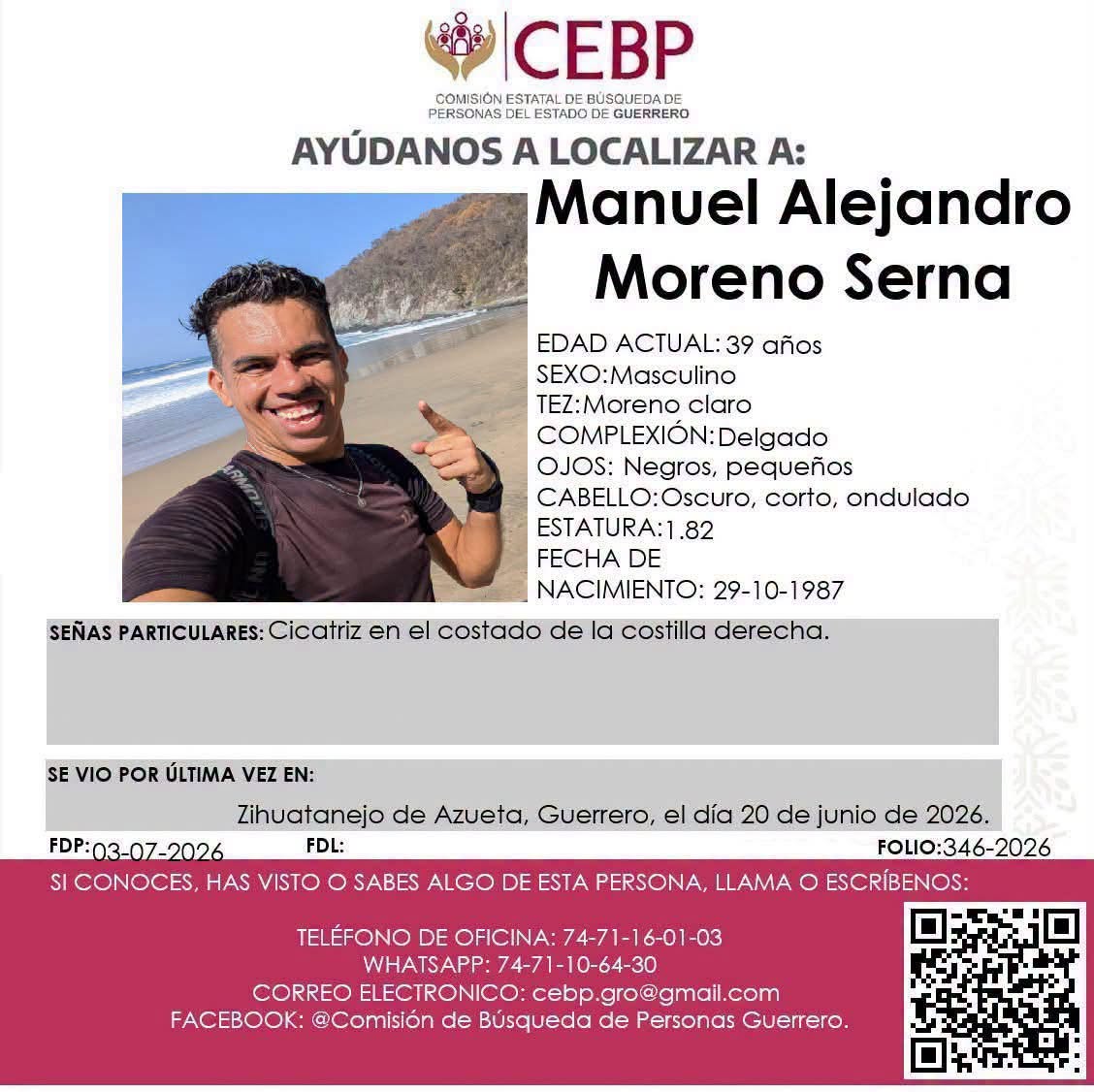 Eco1_LVM's tweet photo. 🚨🚨🚨Petatlán -Guerrero-

De acuerdo a medios locales en un contenedor azul, se localizó un cuerpo que presuntamente sería del comunicador y defensor ambiental:

-Manuel Alejandro “Alex Serna” Moreno Serna

“Alex Serna” desapareció el 20 de junio cuando estaba en Zihuatanejo de Azueta, Guerrero.

En sus redes sociales publicó un video, en el que señalaba a una empresa deshidratadora de mango, la cual presuntamente operaba sin permisos ambientales, ni tenía una concesión de agua, además de que sería operada por un extranjero en La Saladita,

Se sabe que sus familiares fueron hoy al SEMEFO, donde el cuerpo ha estado. La versión oficial, señala que un contenedor con un cuerpo se localizó desde el 22 de junio, entre las comunidades de Arroyo Seco y Coyuquilla Norte; el cuerpo presentaba huellas de tortura.

Aunque la comisión de búsqueda mantiene activa la alerta