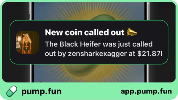 ion_sees's tweet photo. Just called out The Black Heifer at $21.87K mcap. Follow me on https://t.co/m1OTJ136HO app to get instant alerts: https://t.co/0sDK9SBLoH https://t.co/4pIyQZEz69