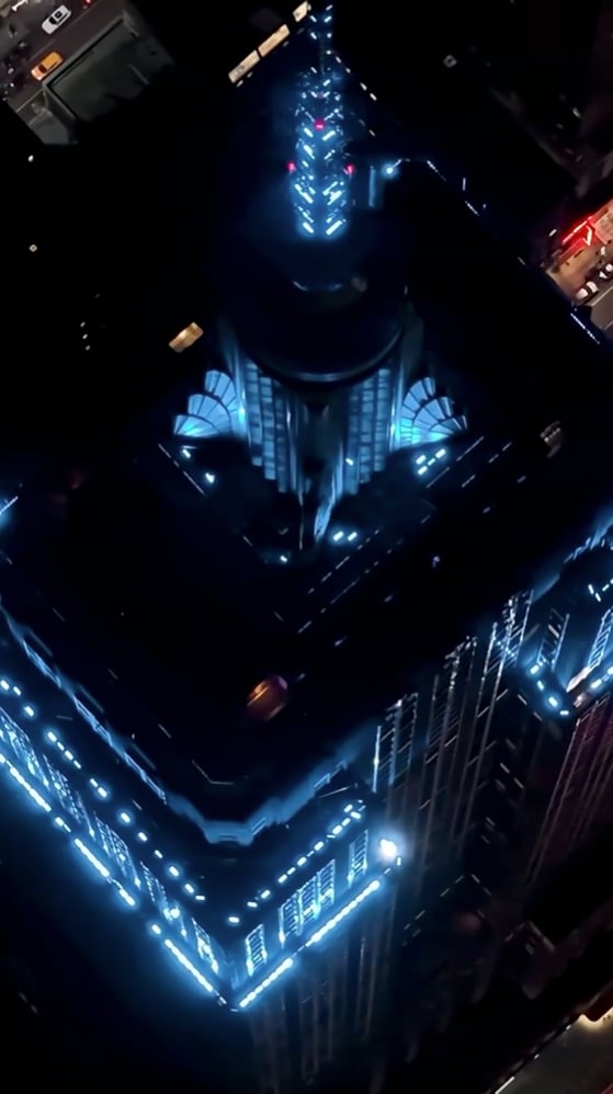 ThoughtCatalog's tweet photo. The Empire State Building lit itself light blue on July 3 and posted the video with three words: "Her something blue 🩵." Taylor Swift didn't arrange it — the tower just volunteered for a wedding it wasn't invited to. The most New York thing all year. https://t.co/PBrvlP7gkV