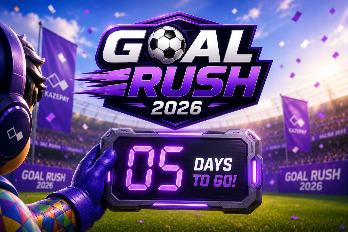 kazepay_en's tweet photo. ⚽ The Countdown Starts Now!

Only 5 days until GOAL RUSH 2026 kicks off.

We’ve been preparing something exciting, and soon it’ll be your turn to join the action.

🏆 Rewards.
🎁 Challenges.
⚡ Surprises.

Stay tuned… the game is about to begin.

🚀 Register now and get ready to compete for exciting rewards!
🔗 https://t.co/gkUHWVaDMy