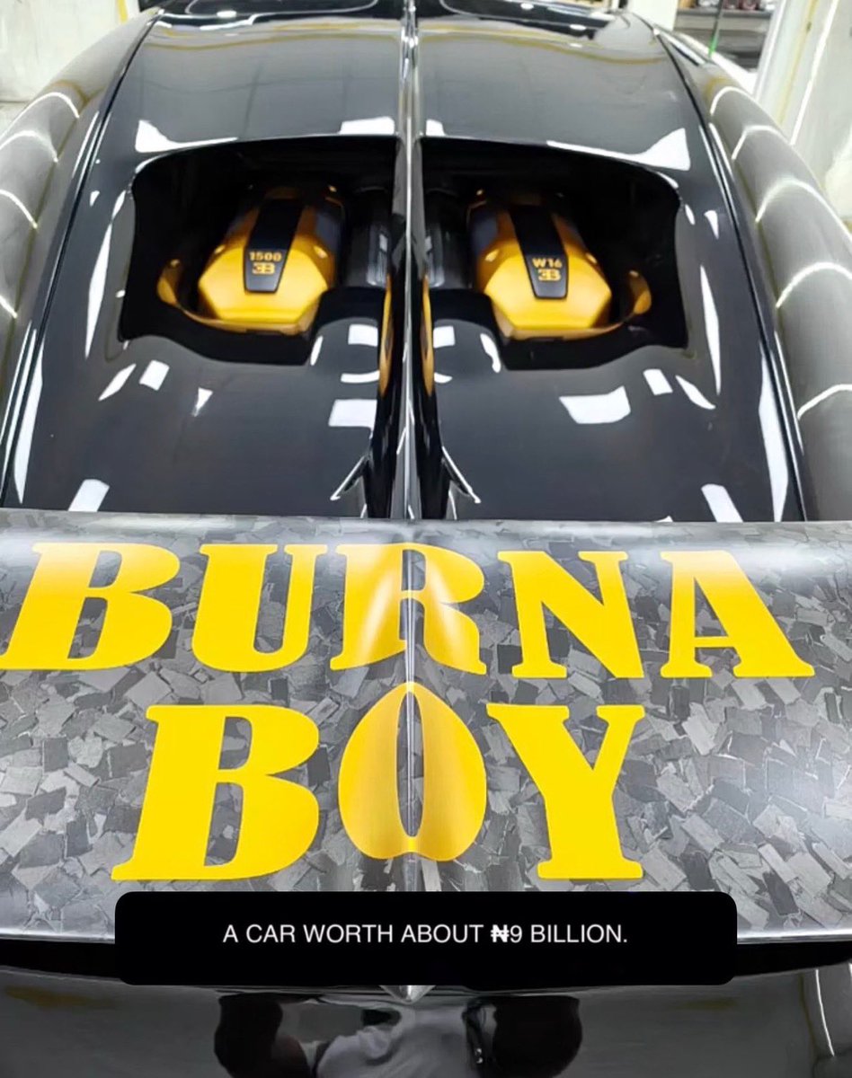 peace_igho's tweet photo. Burnaboy bought a BUGATTI worth about 9 Billion Naira as a birthday gift to himself!! 🤯 https://t.co/rI7B6mDC9D