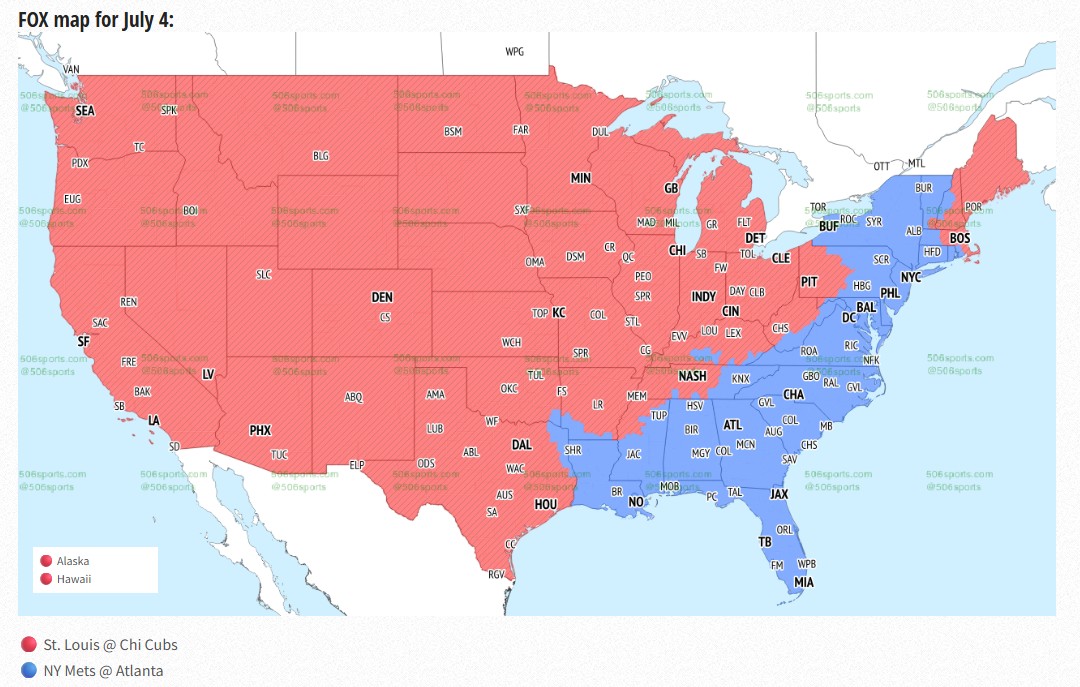 BravesVisionTV's tweet photo. As a reminder, with tonight's game being a FOX broadcast, https://t.co/w3VPOCPbST will not be available. https://t.co/w3VPOCPbST is for the 140+ games produced and distributed by @BravesVision.  

This is tonight's coverage map for FOX⤵️ https://t.co/NlZVEctGXS