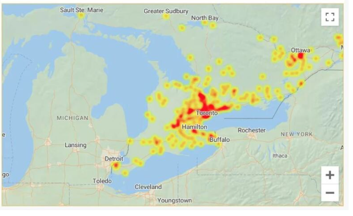 GuelphPolice's tweet photo. We are aware  that @RogersNetwork customers are experiencing a wide- ranging outage affecting cell and internet services.   Some may experience issues connecting with 9-1-1. 
If your call fails, please try again, or call from a landline or cell phone with another provider. - jh https://t.co/edIdrCmR5R