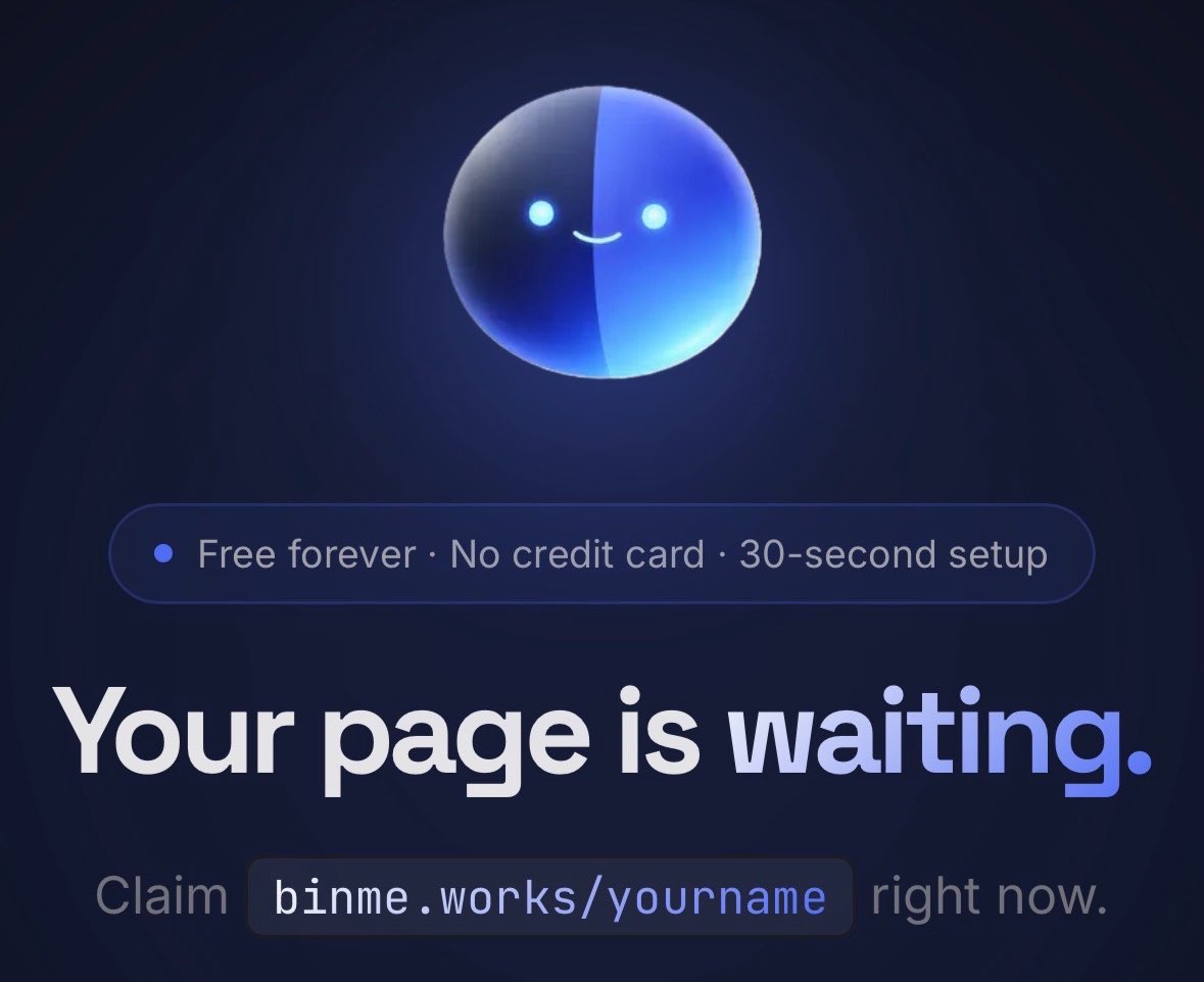 clos787's tweet photo. You can now create your profile on BinMe for free 👀

Add your links, projects, socials, and community info in one simple page.

Perfect for creators, builders, communities, and anyone who wants one clean place to be found.

Create yours here:
https://t.co/WNuxcoqMDp https://t.co/8n3tLSl7Z3