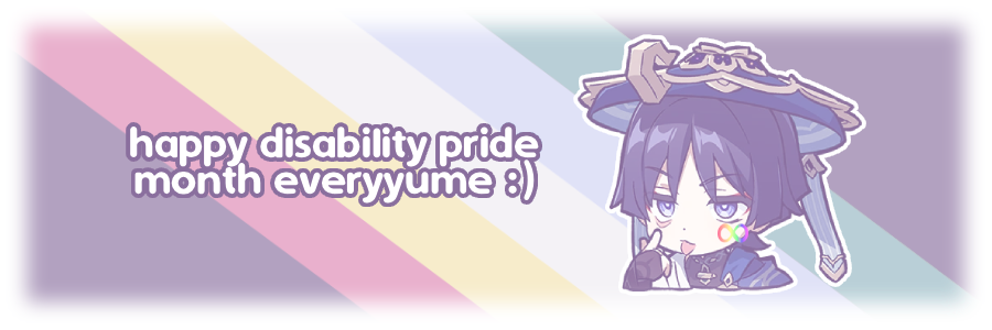 yumeasks's tweet photo. ೀ  #yumetwt ⦂  blanked  on  making  a  disability  pride  month  promo  at  the  start  of  the  month  but  i'm  here  now  !  yumes  with  disabilities  (mental,  physical,  anything  goes),  please  promote  yourself  in  the  qrts  or  replies  ♪    (  👻  ) https://t.co/0IWoaPC2xx