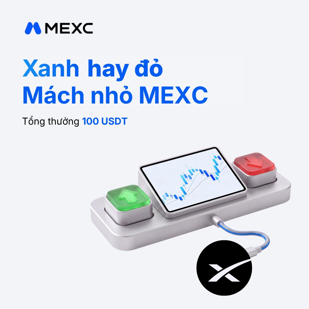 MEXCVietnam's tweet photo. 💥 Sự kiện tương tác: Xanh hay Đỏ - Nói nhỏ với MEXC

Tuần này ai muốn cùng MEXC nhận quà thì tham gia ngay minigame để có cơ hội rinh về những airdrop vô cùng hấp dẫn nha
⏳ Thời gian kết thúc vào 19:00, ngày 04/07/2026

🚨 Thể lệ tham gia:
Bước 1: Theo dõi kênh @MEXCVietnam trên X và FB
. Chia sẻ bài đăng với Hashtag #MEXCVietnam #Userfirst #MEXCMinigame trên trang cá nhân ở chế độ Công khai.
Bước 2: Cmt dự đoán màu đóng nến của SPCX hôm 04/07 là xanh hay đỏ, tag 3 người bạn vào phần bình luận và kèm UID của bạn
Bước 3: Tham gia chia sẻ thêm góc nhìn về thị trường trong tuần này

❤️ Phần thưởng:
✨ 14 người đoán đúng may mắn nhận chia sẻ 5 USDT
✨Top 3 chia sẻ góc nhìn có tương tác cao nhất sẽ nhận 10 USDT

🚫Lưu ý:
👉 MEXC Việt Nam sẽ công bố danh sách người trúng thưởng ở FB 
👉 Những phản hồi đã được chỉnh sửa là không hợp lệ