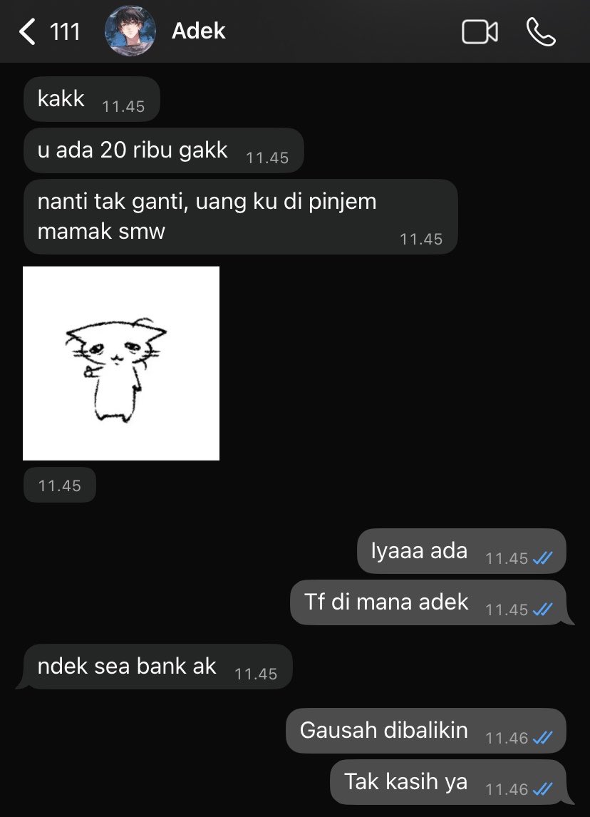 Arlecchinio's tweet photo. Semenjak rantau adek gua jadi victim uang jajannya dipinjem mulu, masih sekolah lagi. The worst part is dipinjem nyokap tuh buat main judol/slot. Udah 700K yg dipinjem. 

Jatah 1bln nyokap gua tuh 4jt, adek gua cuma 500K. Instead of ngurusin rumah tangga, uang habis buat slot 😂 https://t.co/sArfFKqQRW