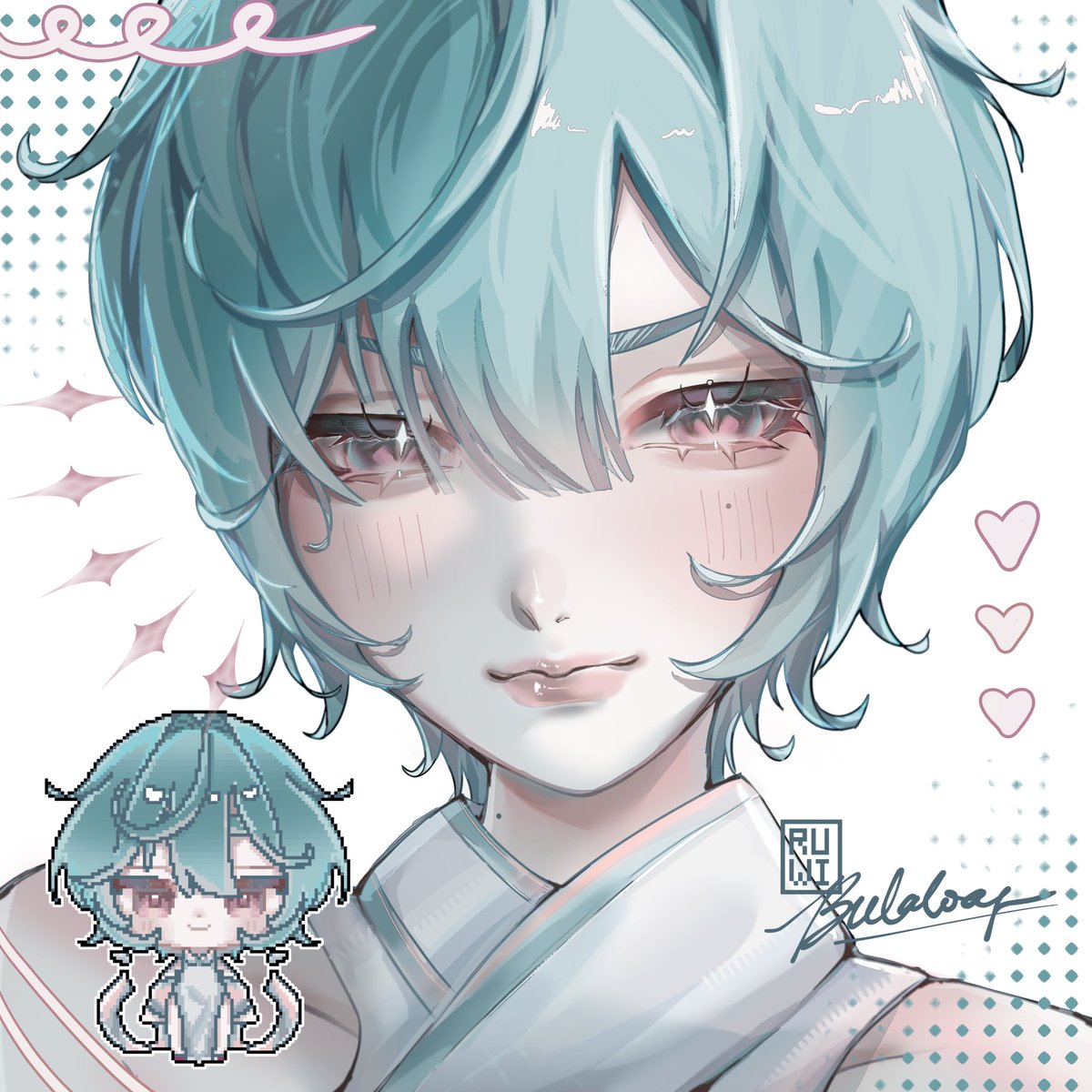 ruwi69's tweet photo. # Ruwi’s Commission [OPEN] 
SLOTS: 0/3
- MOP: Paypal, Vgen
- Dm me or check my vgen!
https://t.co/3OmTO3e0zk

୨ৎ  **skeb icon/headshot**
— $40 w/ pixel chibi and decor
— $35 wihout pixel chibi and decor
#vgen #vgencomm #artcommission #artㅤㅤㅤㅤ https://t.co/7uF6wuDQnH