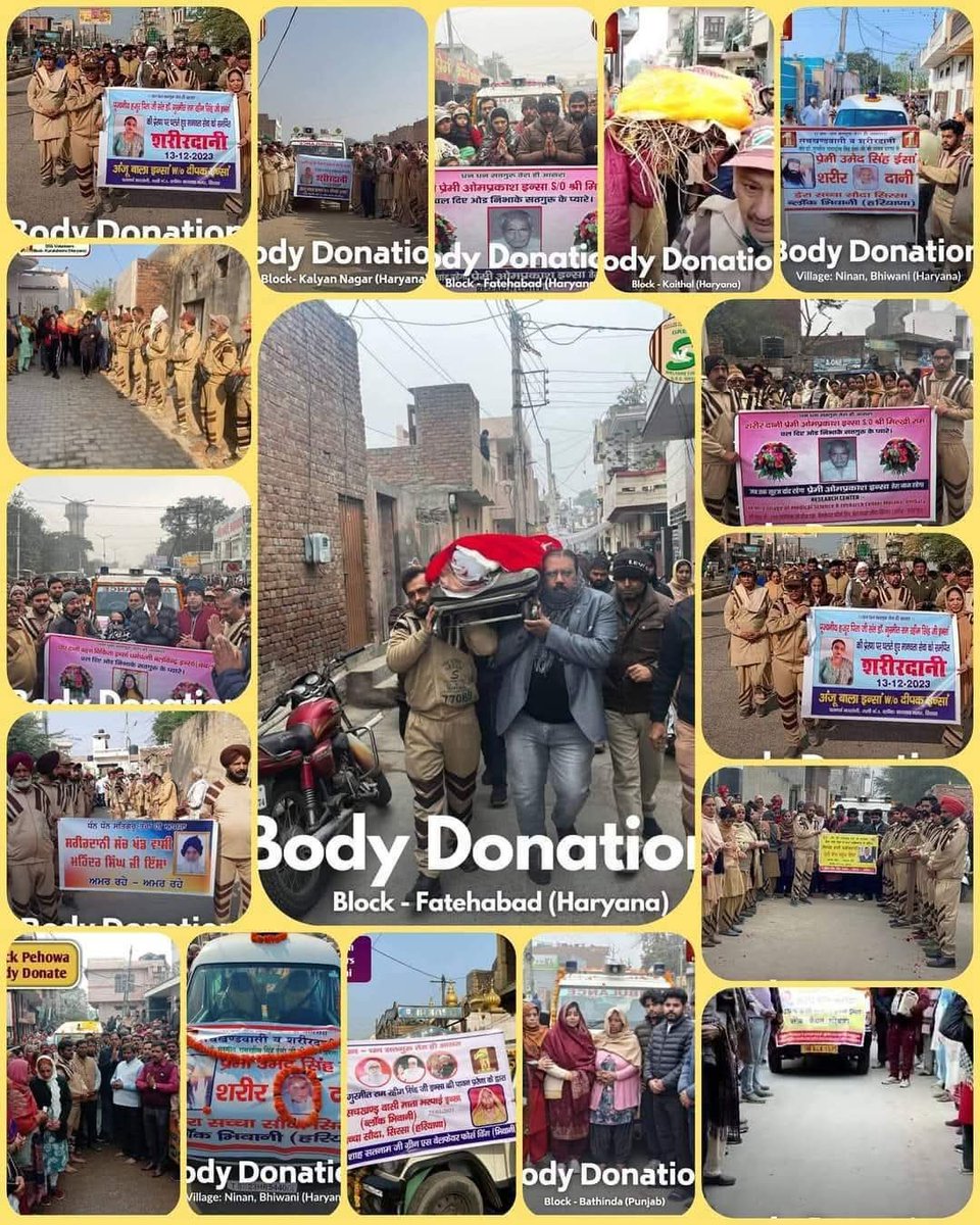 Sakshi_insan20's tweet photo. A noble life continues through selfless service even after death.
Body donation helps educate future doctors &amp; advance medical science.
Inspired by Saint Gurmeet Ram Rahim Ji, many have pledged #BodyDonation
The compassion will benefit generations to come.
#PosthumousBodyDonation https://t.co/VTi56cjxJo