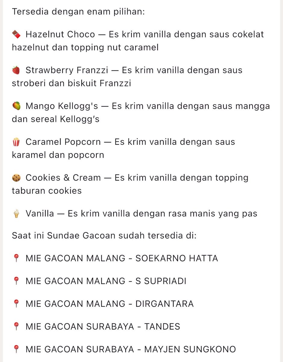 dionaufalk's tweet photo. @aurevoirje Sementara ini masih rollout di Malang ges, coming soon dalam beberapa bulan ke depan akan ada di semua resto, buat yg di Malang ini list Outletnya https://t.co/Kbpva6r4QV