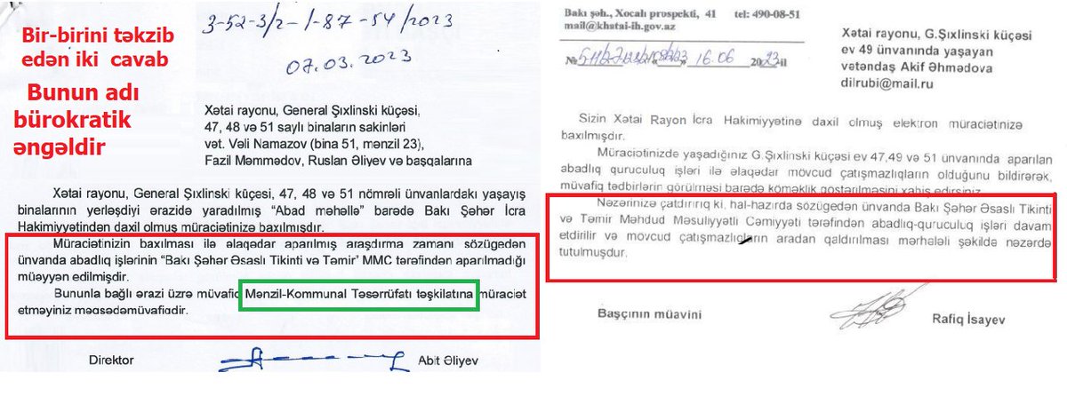 Dilrubi's tweet photo. Vətəndaş müraciətləri niyə bürokratik “ping-pong”a çevrilir?    
                                                                                                                                                         Bax: https://t.co/FD8aD4J77Q https://t.co/miyga0ZChK
