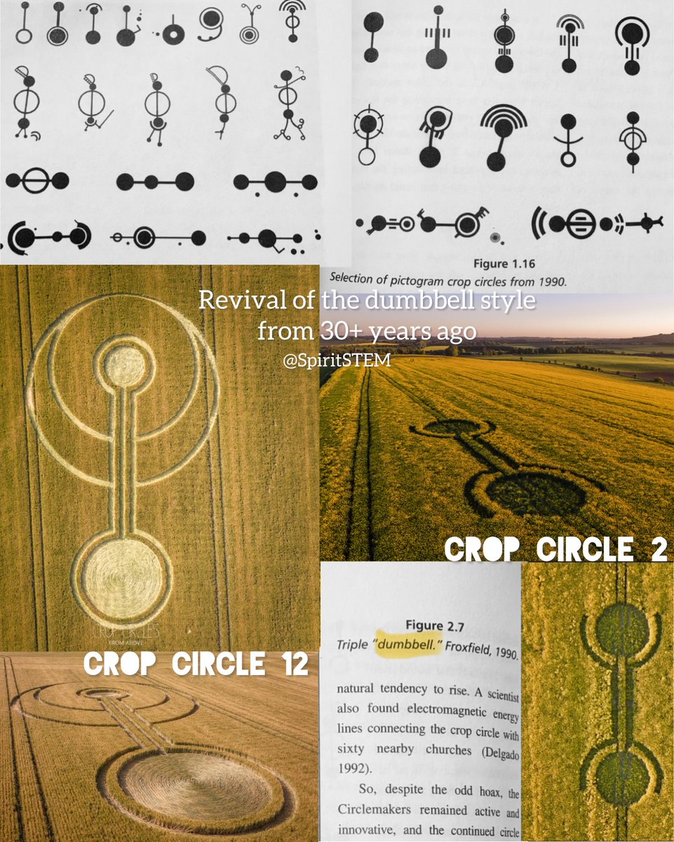 spiritstem_'s tweet photo. The 1st of the two new side-by-side crop circles 🌾🌾 is a classic 'dumbbell’ style 🔘--🔘 from the early 90s

The 2nd crop circle of 2026 was also in this style

'Dumbbells’ haven't been seen 👀 for 30+ years but suddenly returned this year ... clearly this return is intentional https://t.co/SMljAMWzpp
