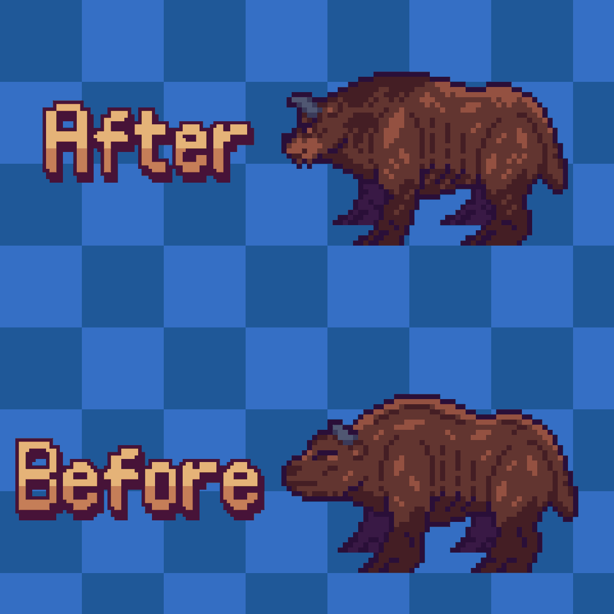 pikselarci's tweet photo. #pixelart #tileset #sprite
I think those are better now, but whats ya opinion? Better? 🤔 https://t.co/NO0H18r0cn