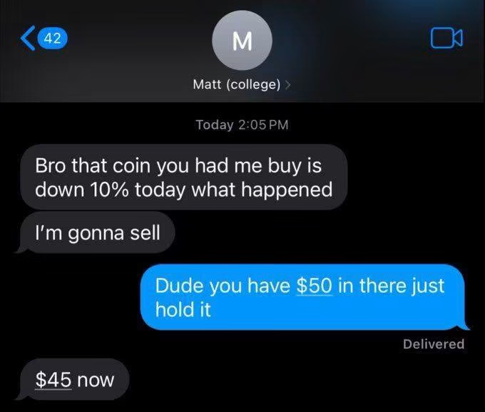 ToolySOL's tweet photo. Just sell bro. https://t.co/5E7QVcogvG