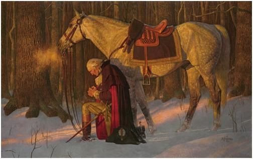 US_OGA's tweet photo. Here's a different take on American Exceptionalism that the one offered by Mayor Soft Hands.

“The Prayer at Valley Forge” by Arnold Friberg  (1975)  

It shows General George Washington kneeling in the snow, praying during the brutal winter of 1777–78 — when the Continental Army’s survival was in question. 

Friberg painted this as personal gift to America for the 1976 Bicentennial. 

From childhood, he idolized Washington (“the hero brave and true”) and he said he felt a deep calling to remind people of the faith, humility, and perseverance that helped birth this nation. 

He even said he felt “a tap on the shoulder” as if he’d been selected to paint it.

Friberg went all-in on accuracy.  He spent two years perfecting every detail, from the snow texture to the sweat on Washington’s knuckles  

The result is this powerful image of a leader on his knees seeking divine strength when everything was on the line.

This painting shows that in the darkest winter,, prayer and perseverance can turn the tide. 

It is a reminder that America’s story includes moments of profound faith and humility.  

None of that humility that makes America great was on display today in New York City.

However the type of unearned hubris intended to divide was full on - and it lectured the nation while sitting backwards at Washington's own desk about....of all things -- exceptionalism.