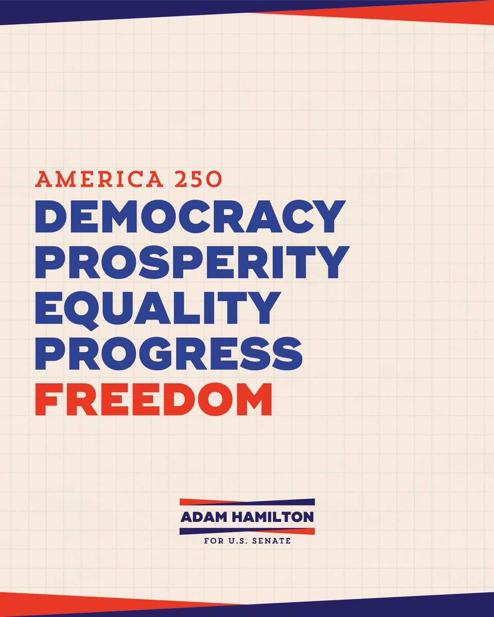 Hamilton4Kansas's tweet photo. Two hundred fifty years ago, America was born with an extraordinary promise. That we're all created equal, that we could govern ourselves, and that we are born with the same unalienable rights.

We don't always fully live up to those ideals, but every generation picks the work back up and carries it a little further. That's what I love about this country. We never stop striving to bring the promise of America to every American.

Happy Fourth, Kansas. Be safe as you celebrate, and enjoy every minute of it. – AH